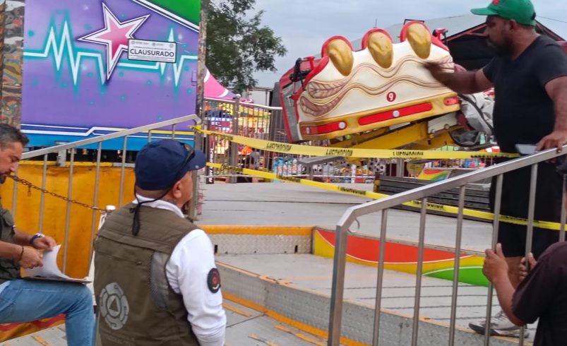 CLAUSURAN JUEGO MECÁNICO EN FENAHUAP POR FALLAS DE SEGURIDAD