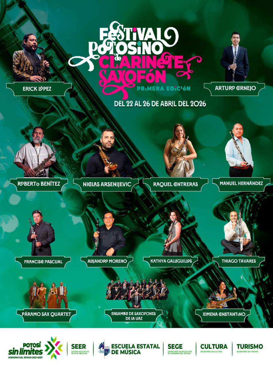 SAN LUIS PRESENTA FESTIVAL INTERNACIONAL DE CLARINETE Y SAXOFÓN