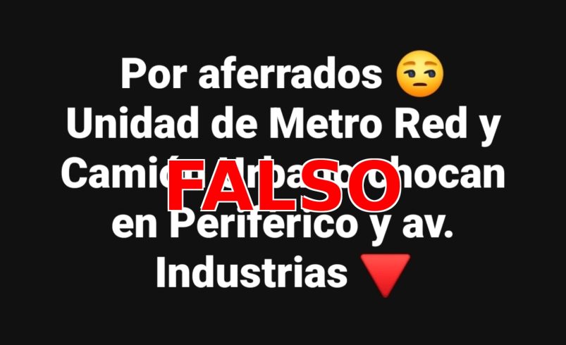 ESTADO ACLARA INFORMACIÓN FALSA SOBRE SUPUESTO CHOQUE DE REDMETRO