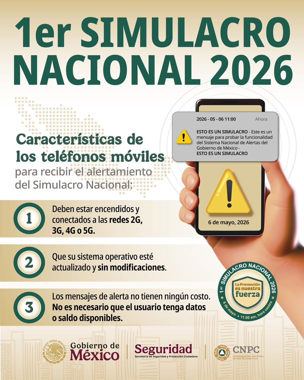 GOBIERNO ESTATAL FORTALECE PREVENCIÓN CON SIMULACRO NACIONAL